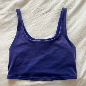 Athleta Velvet Cut Out Crop in Purple - Size Small